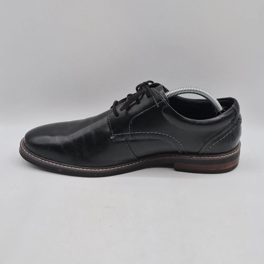 Nunn Bush Shoes Mens Size 10 Black‎ Leather Derby Dress Comfort Gel 81339-001